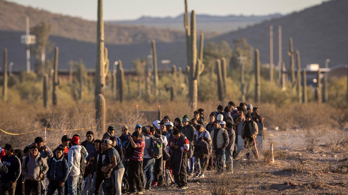 La cantidad de inmigrantes capturados en la frontera entre Estados Unidos y México se redujo a la mitad.